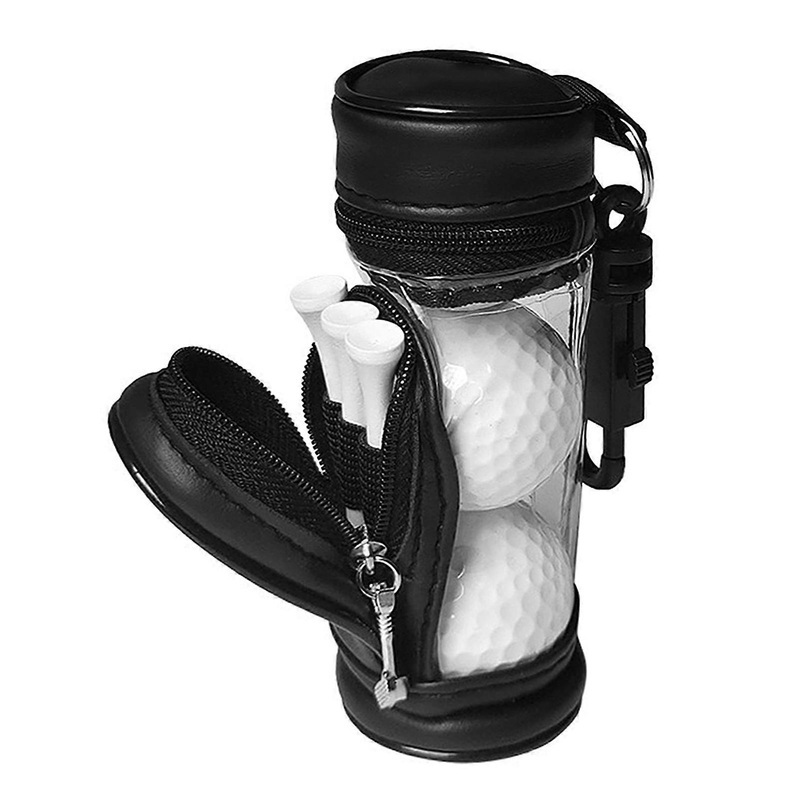Golf Balls and Tees Pouch Bag Storage Case Holder with 3 Golf Balls and 3 Tees Set Durable Portable Organizer for Golf Accessories