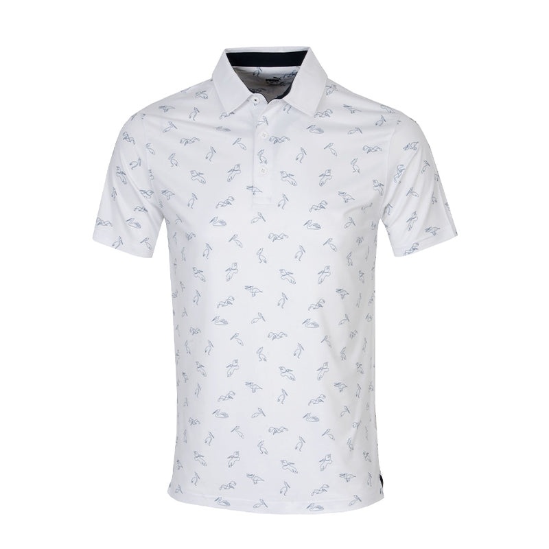 PUMA Cloudspun Echo Men’s Polo (White/Navy)