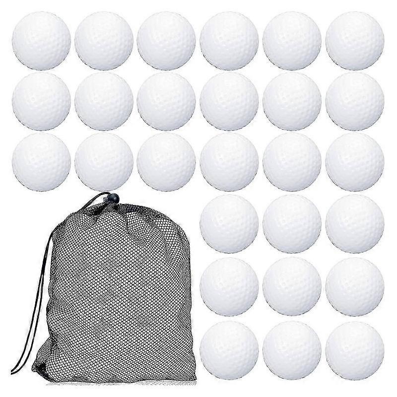 100 Pcs Golf Practice Ball Hollow Golf Ball Training Golf Balls With Mesh Drawstring Storage Bags F–White