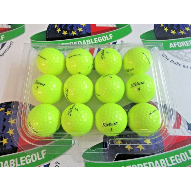 12 Titleist Tour Soft Optic Yellow Golf Balls Pearl/Pearl 1 Grade