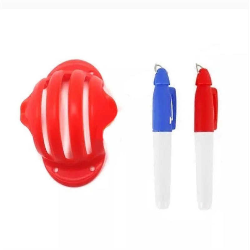 Golf Ball Triple Track 3 Line Marker Stencil Erc Soft + 2 Pen High Triple Tracks  Red