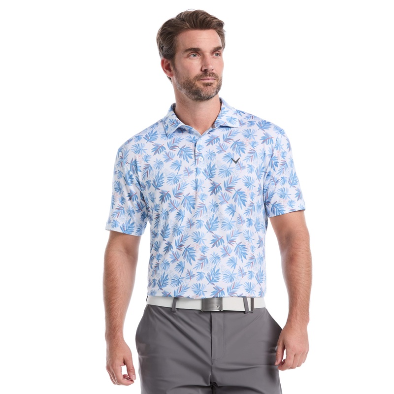 Men’s Floral Polo|Aquifer|Black|White|S|M|L|XL|XXL|XXXL