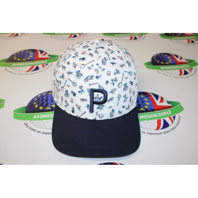 Puma 110 Snap Back Adjustable P Superfecta White/Navy Golf Cap