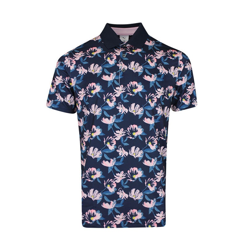 PUMA x Arnold Palmer Spring Florals Men’s Polo (Navy/Pink)