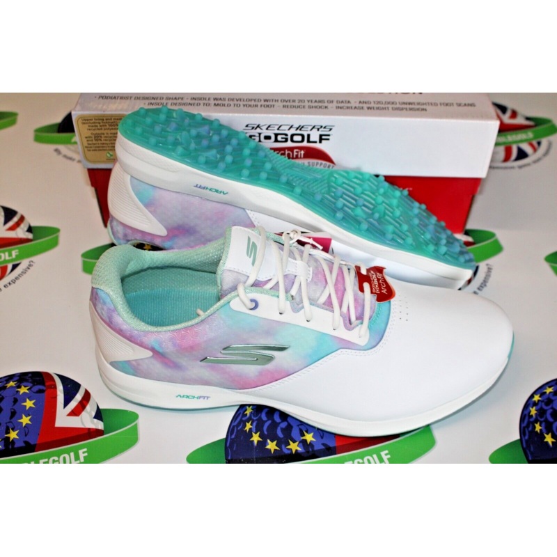 Skechers Ladies Go Golf Pro Gf Waterproof Golf Shoes White/Multi UK Size 4.5