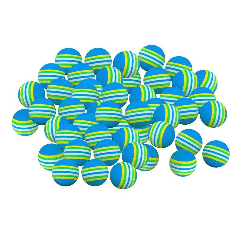 50x EVA Sponge Golf Balls Stripe Foam Practice Golf Ball 42mm Blue 42mm