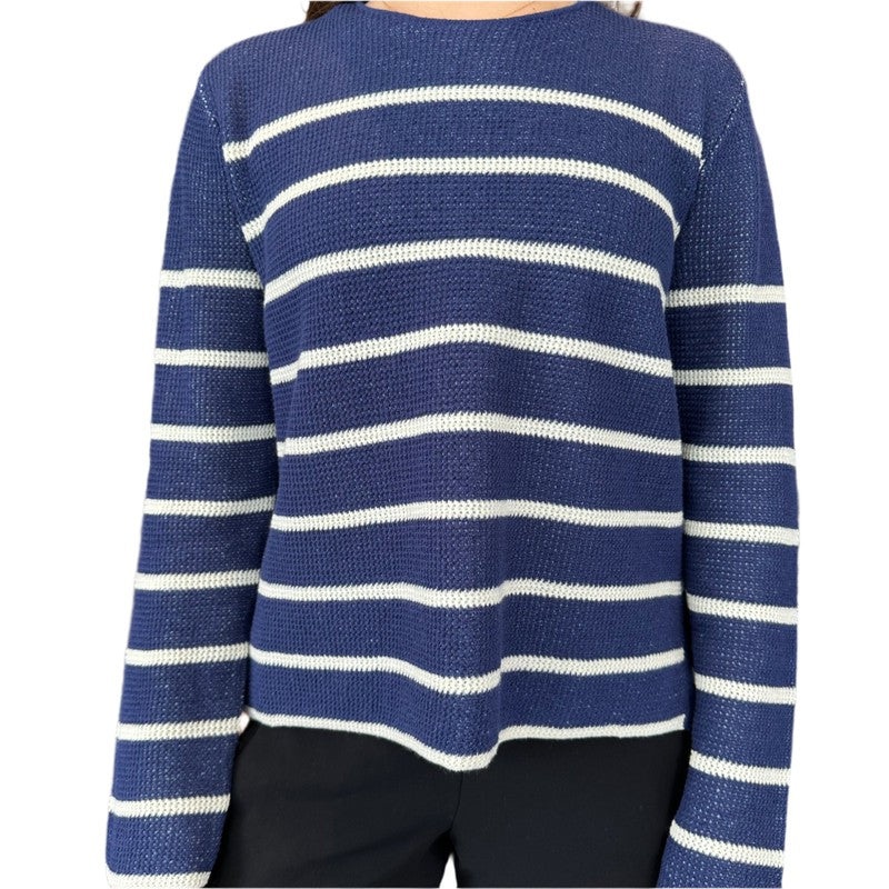 Alashan Cashmere Stripe Sweater – Midnight combo