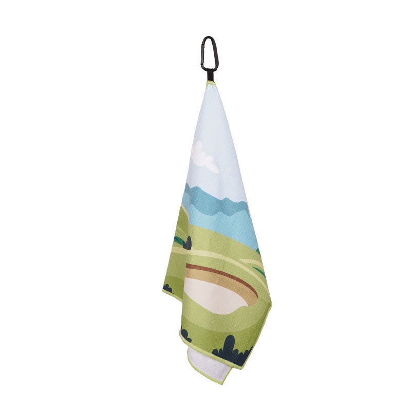 CUTTER & BUCK Waffle Weave Microfiber Towel (Blue/Green)