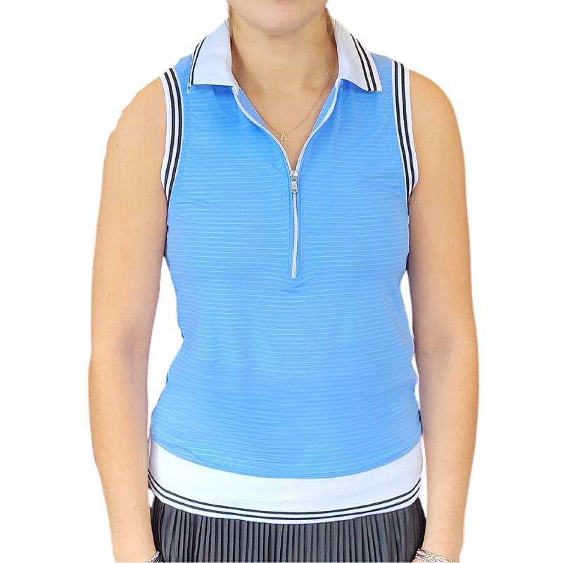 InPhorm Phoebe S/L Polo – Sky/White