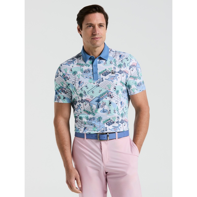 Men’s All Over Palm Springs Print Polo
