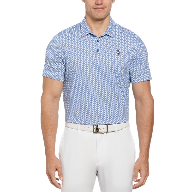 Men’s Heritage Geo Print Polo|Amparo Blue|XS|S|M|L|XL|XXL