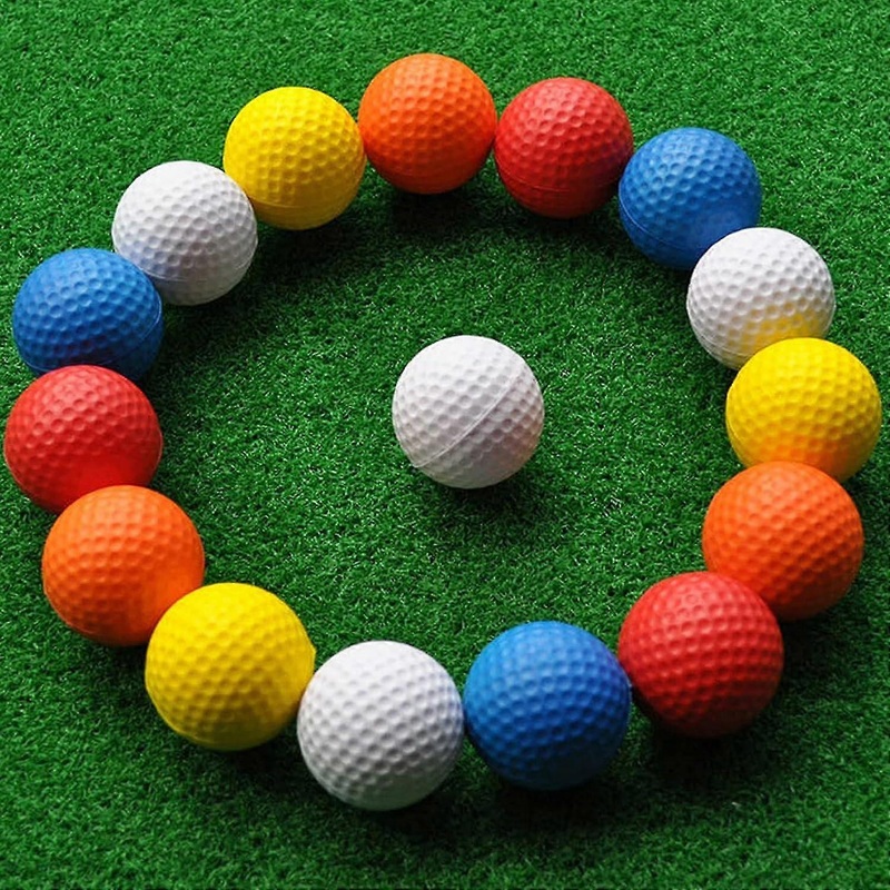 12 Foam Golf Practice Balls, Colored Golf Balls Dent Resistant Long Lasting Limited Flight Soft Golf Balls For Indoor Basement Backyard Training
