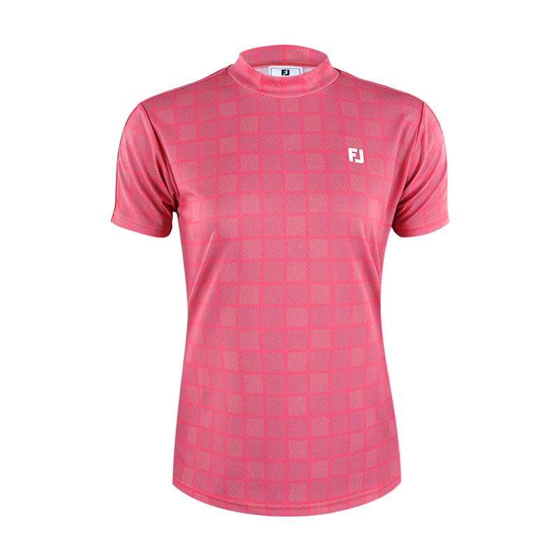 FOOTJOY Japan Checkered Women’s Mock Shirt (Pink)