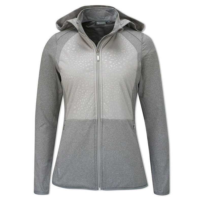 Glenmuir Ladies Hybrid Jacket with Hood in Light Grey Marl