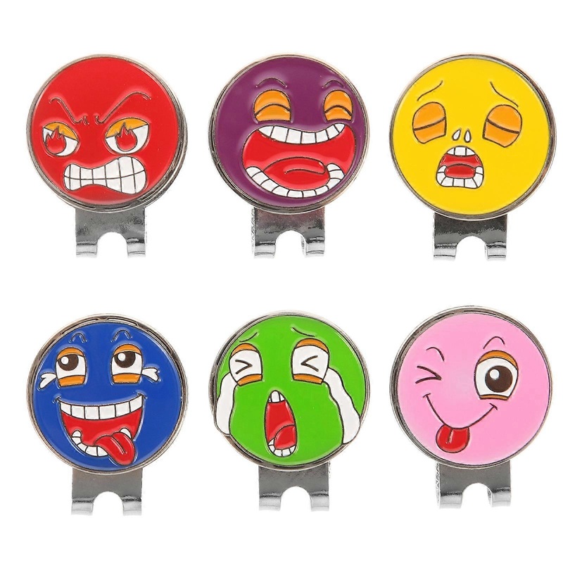 Golf Cap Marker Clips Portable Ball Marker Hat Clip for Golf 3.00X2.50X0.80CM Simple and Elegant Design 6Pcs