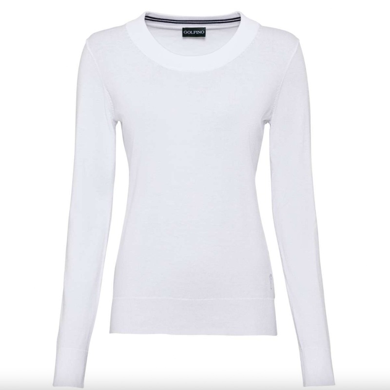 Golfino Ana Crewneck Pullover – White