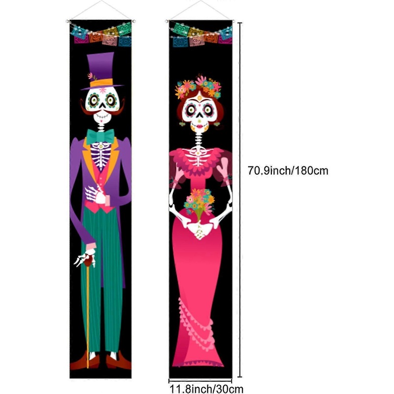 Halloween Of The Dead Party Decoration Supplies, Door Porch Banner Sign For Day The Dead Party Supply Photo Booth Decorations, Halloween Decorati bd