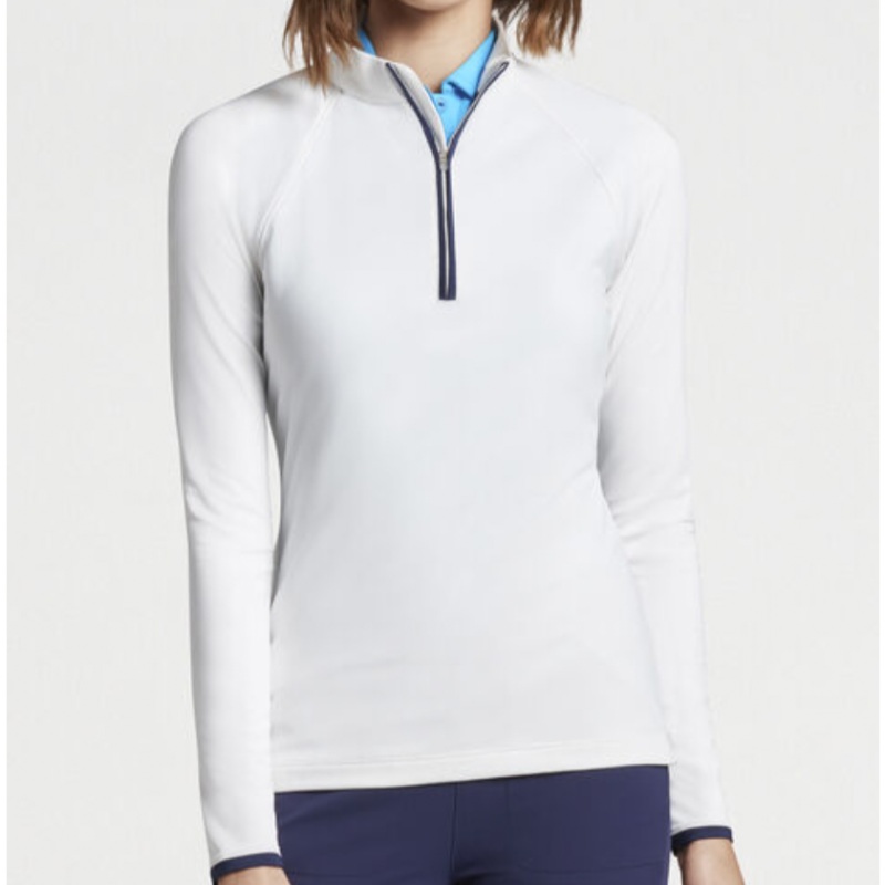 Peter Millar Raglan Sleeve Perth Pullover – White