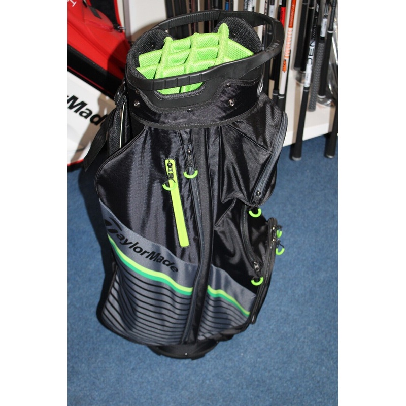 Used Taylormade 14 way RBZ  black/green cart bag & rain hood