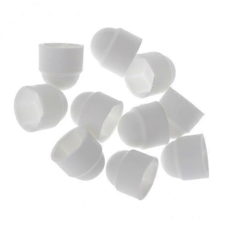11-15pack 10pcs M6 White Dome Bolt Nut Protection Caps Cover Hexagon Screws