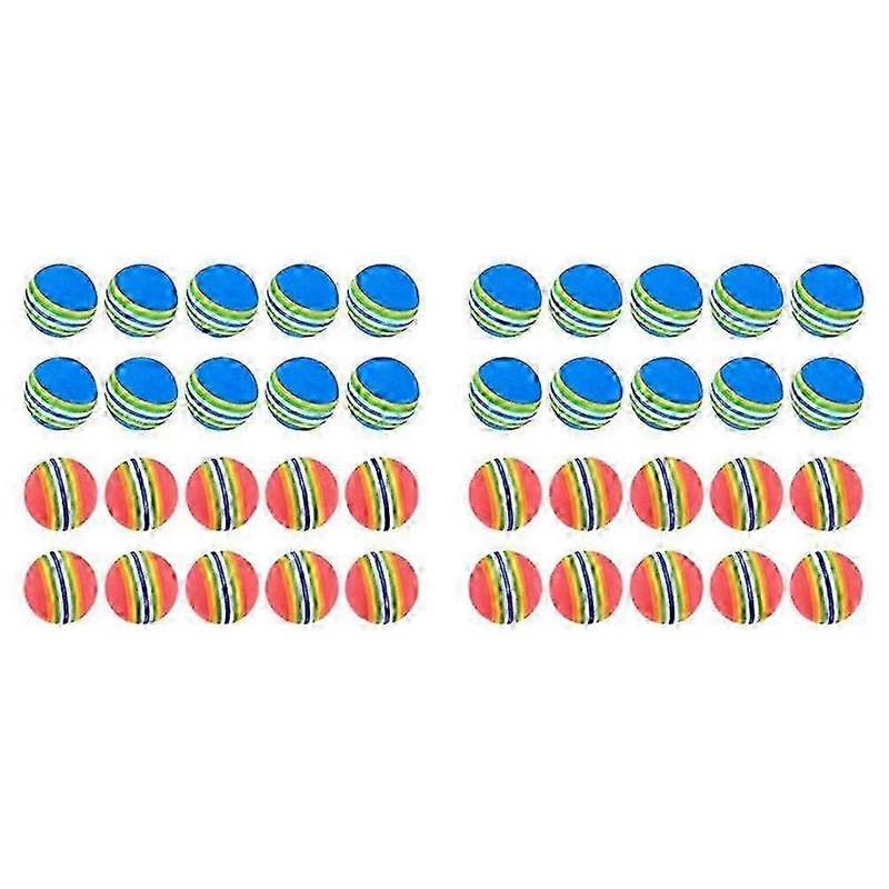 2025 40 Pcs Golf BallsSoft Foam Garden Golf Balls Practice Golf Balls Sponge Rainbow Golf Balls for Indo