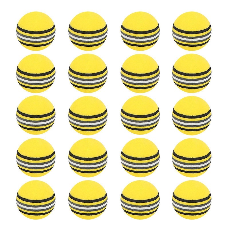25pcs 42mm Rainbow EVA Ball Practice Indoor Training Aid Training Ball (Yellow)
