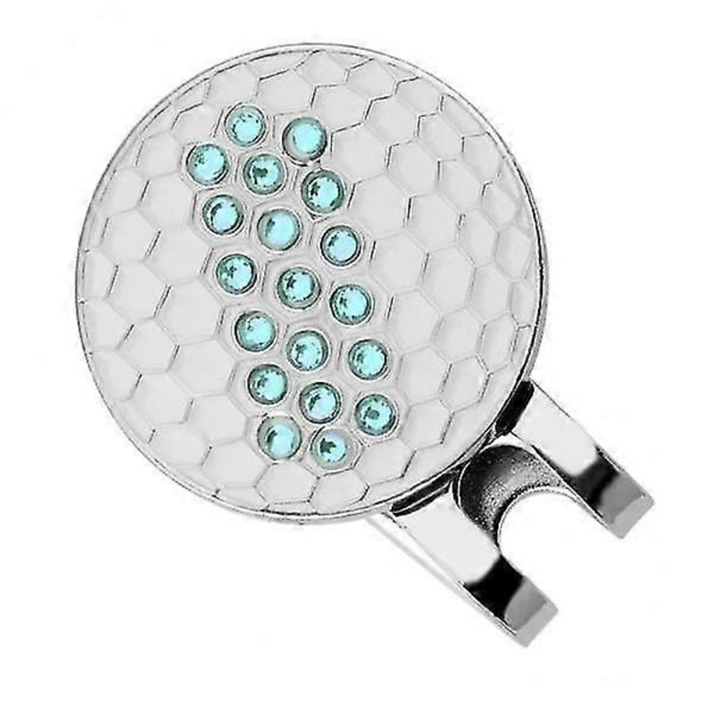 2xGolf Ball Marker Crystal Drill Cap Clip Marker for Golf Cap Visor Green