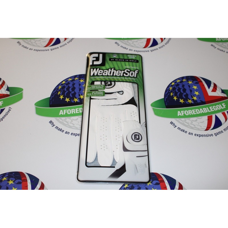Footjoy Ladies Weathersof Left Handed Golf Glove White Large