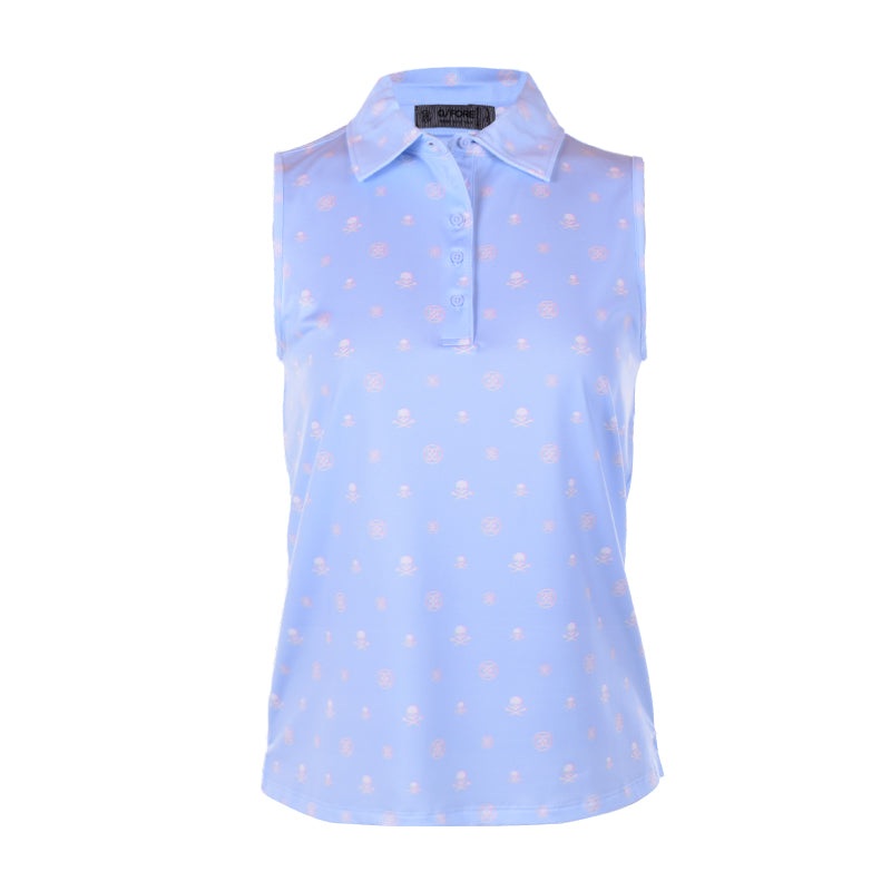 GFORE 3D Icon Print Women’s Sleeveless Polo (Sky)