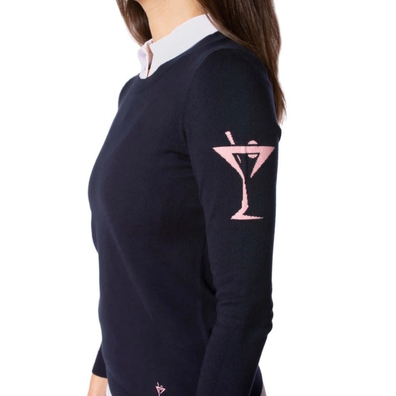 Golftini Martini Crewneck Sweater – Navy