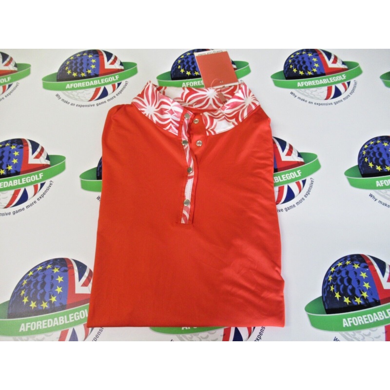 Swing Out Sister Clarissa Sl Sleeveless Polo Shirt Luscious Red UK Size Large