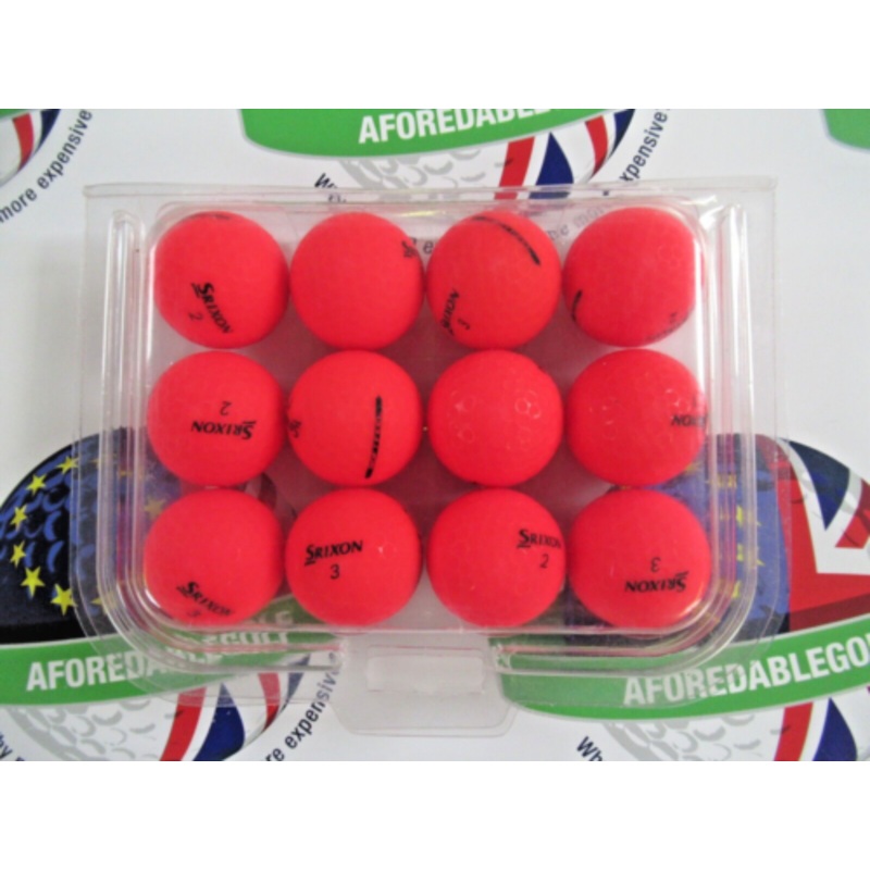 12 Srixon Soft Feel Matte Red Golf Balls Pearl/Pearl 1 Grade