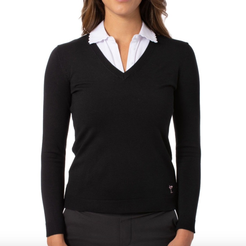 Golftini V-Neck Sweater – Black