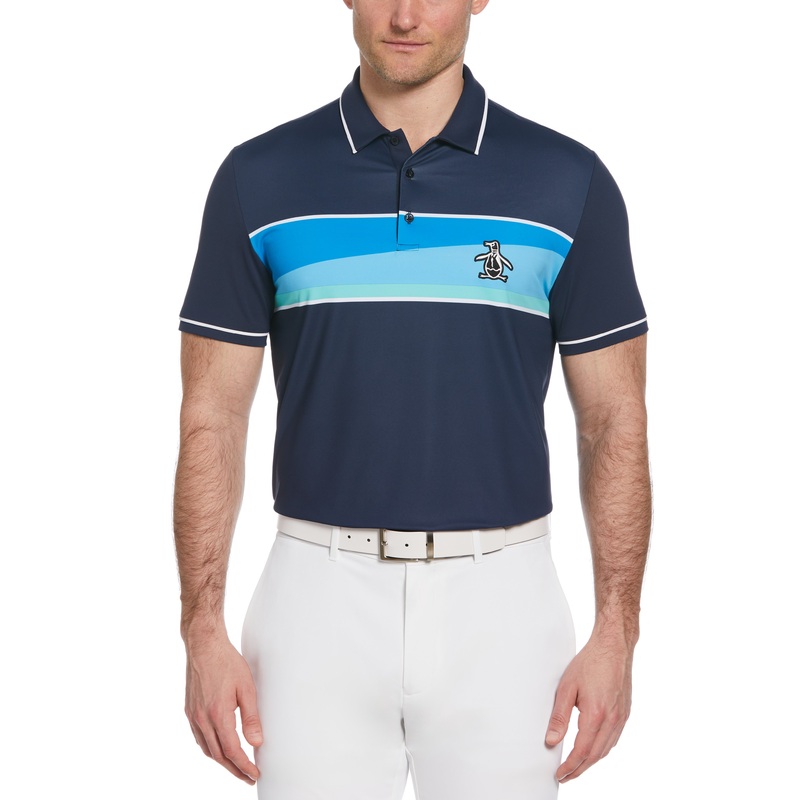 Men’s Engineered 80s Color Block Print Golf Polo Shirt