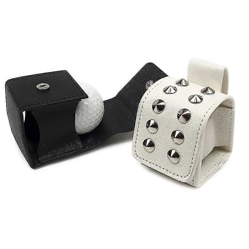 1 Pcs Golf Leather Case Golf Holster Golf Ball Cover With Rivet Decoration Tw