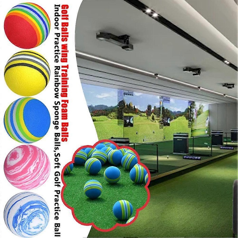 (10 per pack) Red (B) $Golf Rainbow Ball EVA Foam Ball Indoor Practice Ball Sponge Ball Playground Toy Ball Diameter 42mm