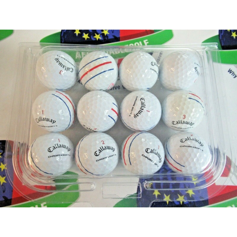 12 Callaway Chrome Soft X Triple Track Golf Balls Pearl/Pearl 1 Grade