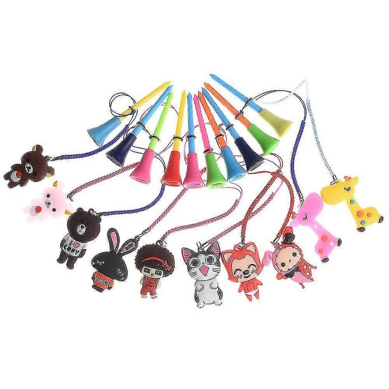 5pcs/set Golf Tee Cartoon Hanging Ornaments Golf Tee With Rope Anti-lost