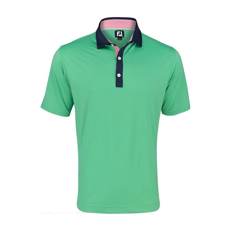 FOOTJOY Solid W/Spiral Print Men’s Polo (Green)