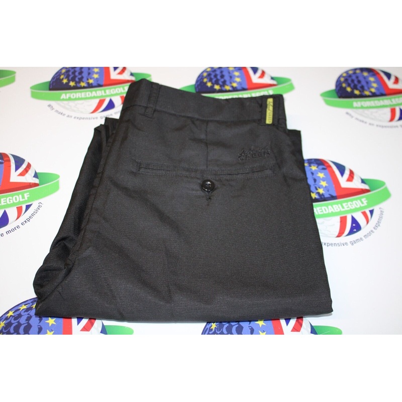 Island Green Tapered Leg Golf Trousers Black Waist 32 X Leg 33