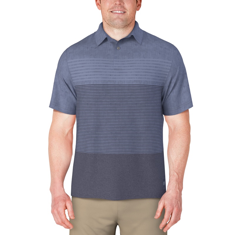 Men’s Distressed Stripe Print Golf Polo