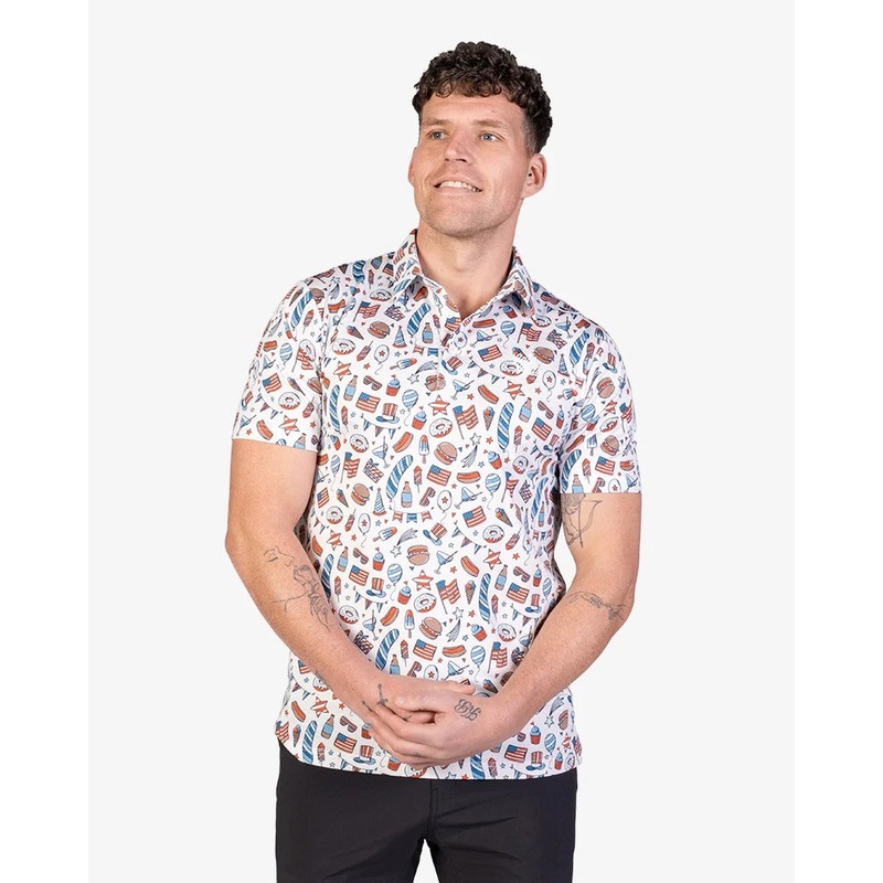 Party in the USA Cool Tech Performance Golf Polo