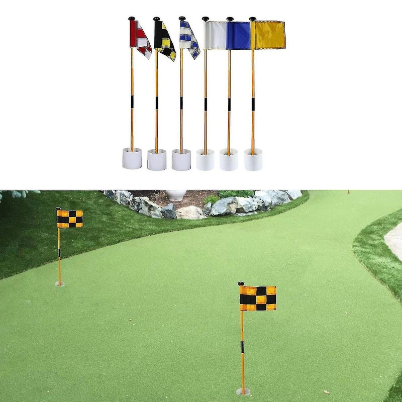Portable Detachable Golf Flag Stick Putter Green Flag Hole Cup Set Golf Pin Flag for Driving Range O