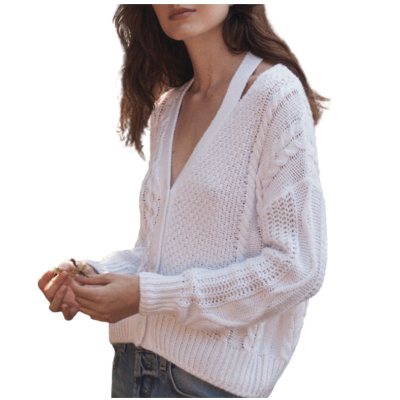 360 Cashmere Laurie Cardigan – Optic White