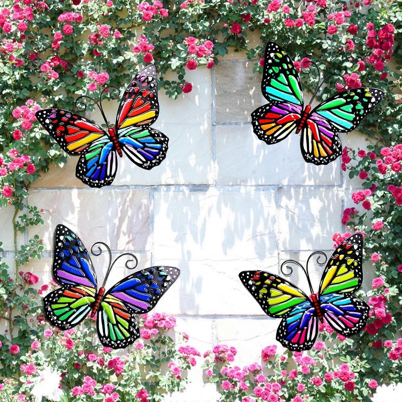4pcs Garden Art Outdoor Garden Backyard Metal Decoration Gift WUD2995