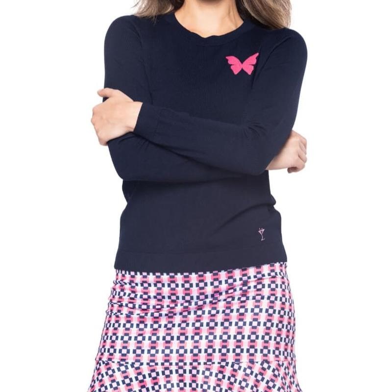 Golftini Crewneck Butterfly Sweater – Navy