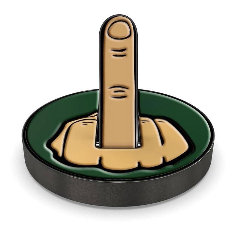 Humorous Middle Finger Golf Ball Marker with Hat Clip – High Quality Metal