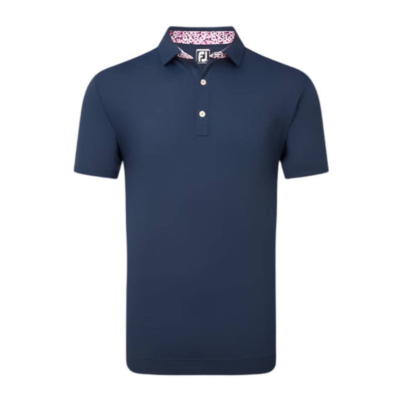 Pique Solid Primrose Trim Polo – Navy