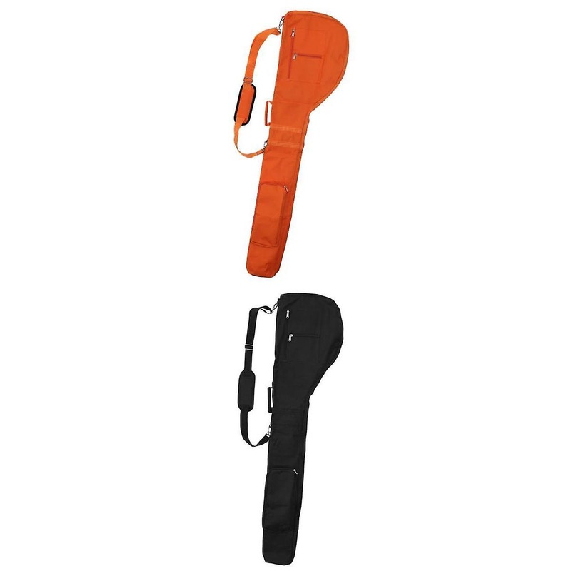 Set of 2 Golf Sunday Bag Travel Case Carry Protector Golf Club Cover Black