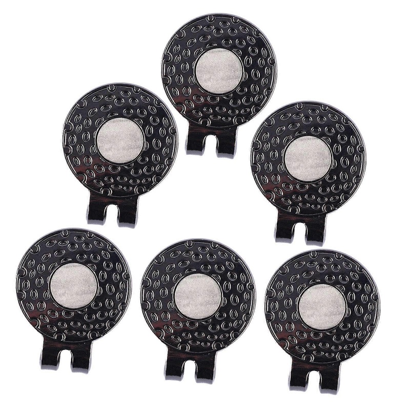Golfhut Clips Pro 6 Pcs Black Golf Ball Marker Profis Model Clip On Golf Accessory